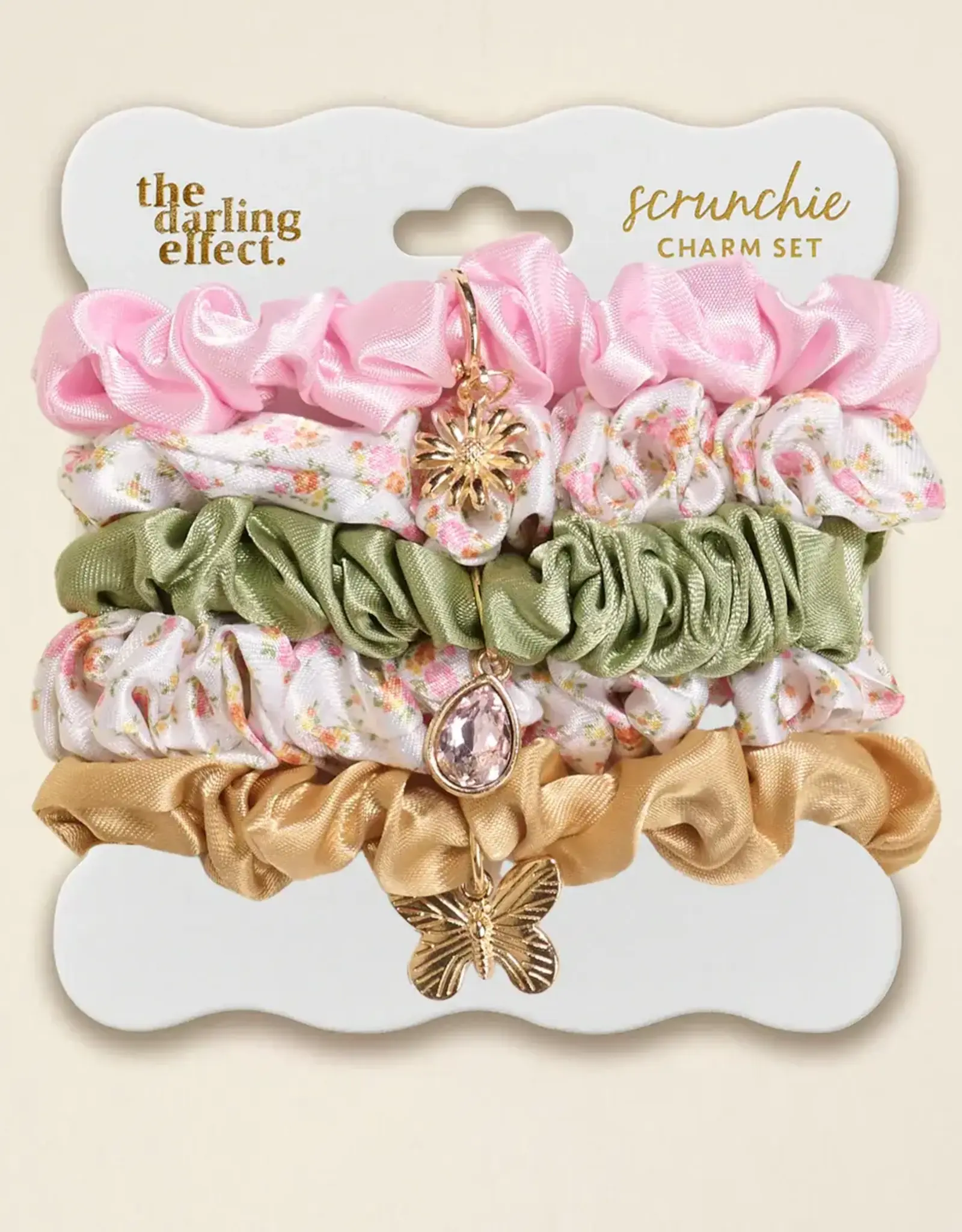 The Darling Effect Scrunchie Charm Set-Endless Daydream Cream