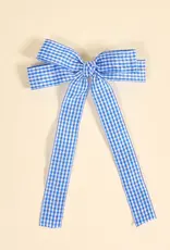 The Darling Effect Double Take Hair Bow-Gingham Blue