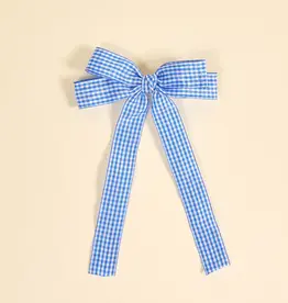 The Darling Effect Double Take Hair Bow-Gingham Blue