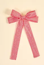 The Darling Effect Double Take Hair Bow-Gingham Red