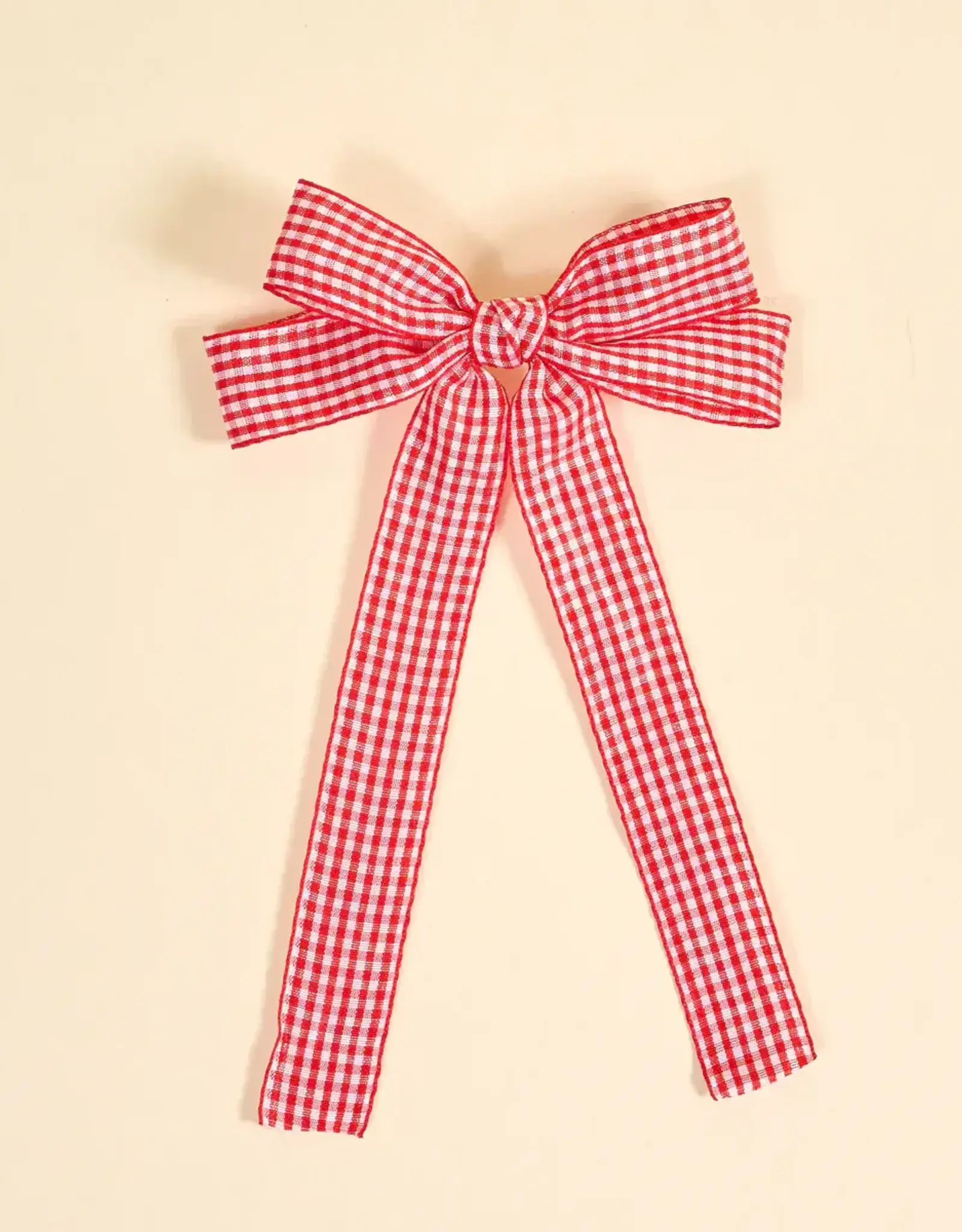 The Darling Effect Double Take Hair Bow-Gingham Red