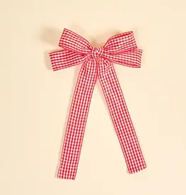 The Darling Effect Double Take Hair Bow-Gingham Red