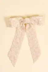 The Darling Effect Flower Scallop Hair Bow-Champagne