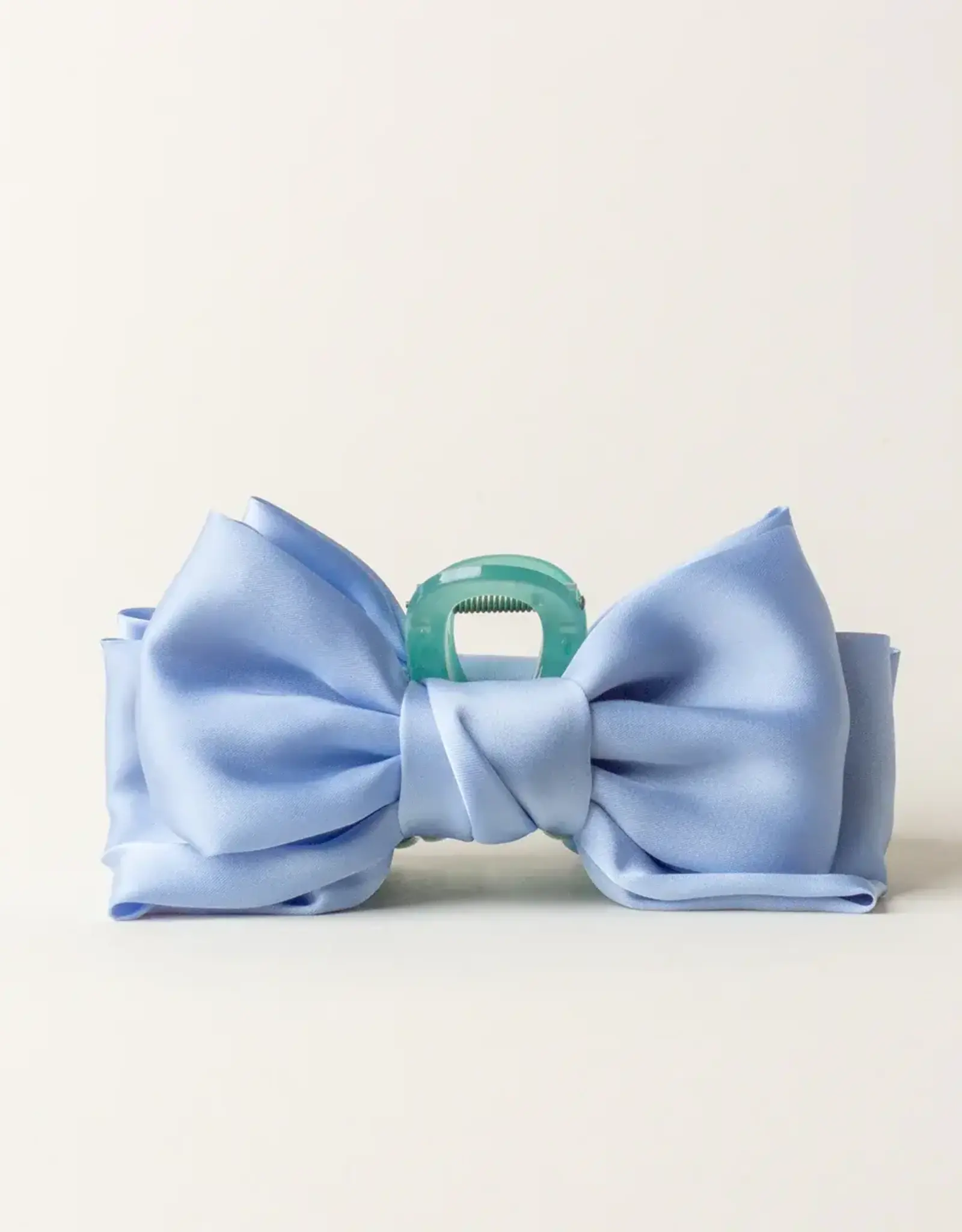 The Darling Effect Satin Bow Claw Clip-Blue