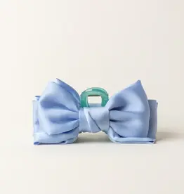 The Darling Effect Satin Bow Claw Clip-Blue