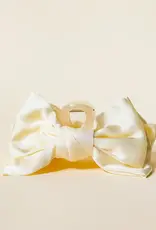 The Darling Effect Satin Bow Claw Clip-Cream