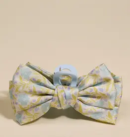 The Darling Effect Satin Bow Claw Clip-Poppin' Petals Aqua