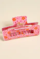 The Darling Effect Claw Clip-Poppin' Petals Hot Pink