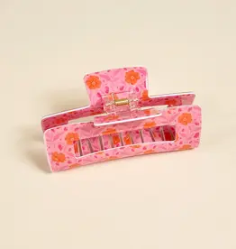 The Darling Effect Claw Clip-Poppin' Petals Hot Pink