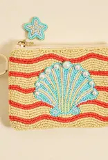 The Darling Effect Handcrafted Beaded Pouch-Seashell