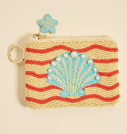 The Darling Effect Handcrafted Beaded Pouch-Seashell