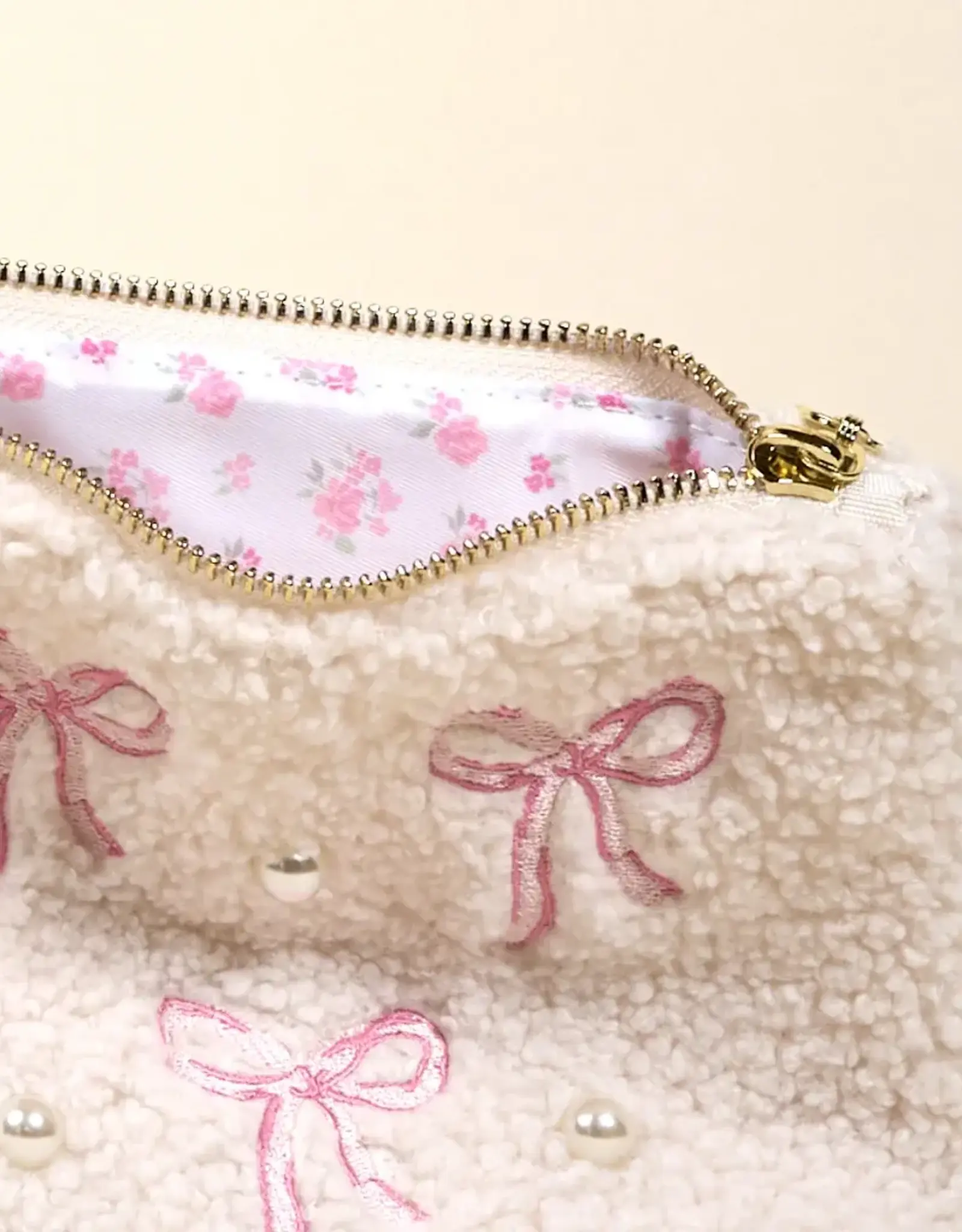 The Darling Effect Teddy Pouch-Bows Pink