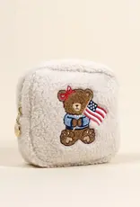The Darling Effect Teddy Pouch-Square Star Spangled Bear