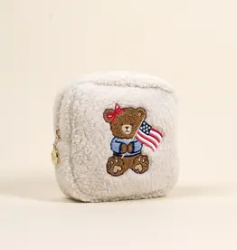 The Darling Effect Teddy Pouch-Square Star Spangled Bear