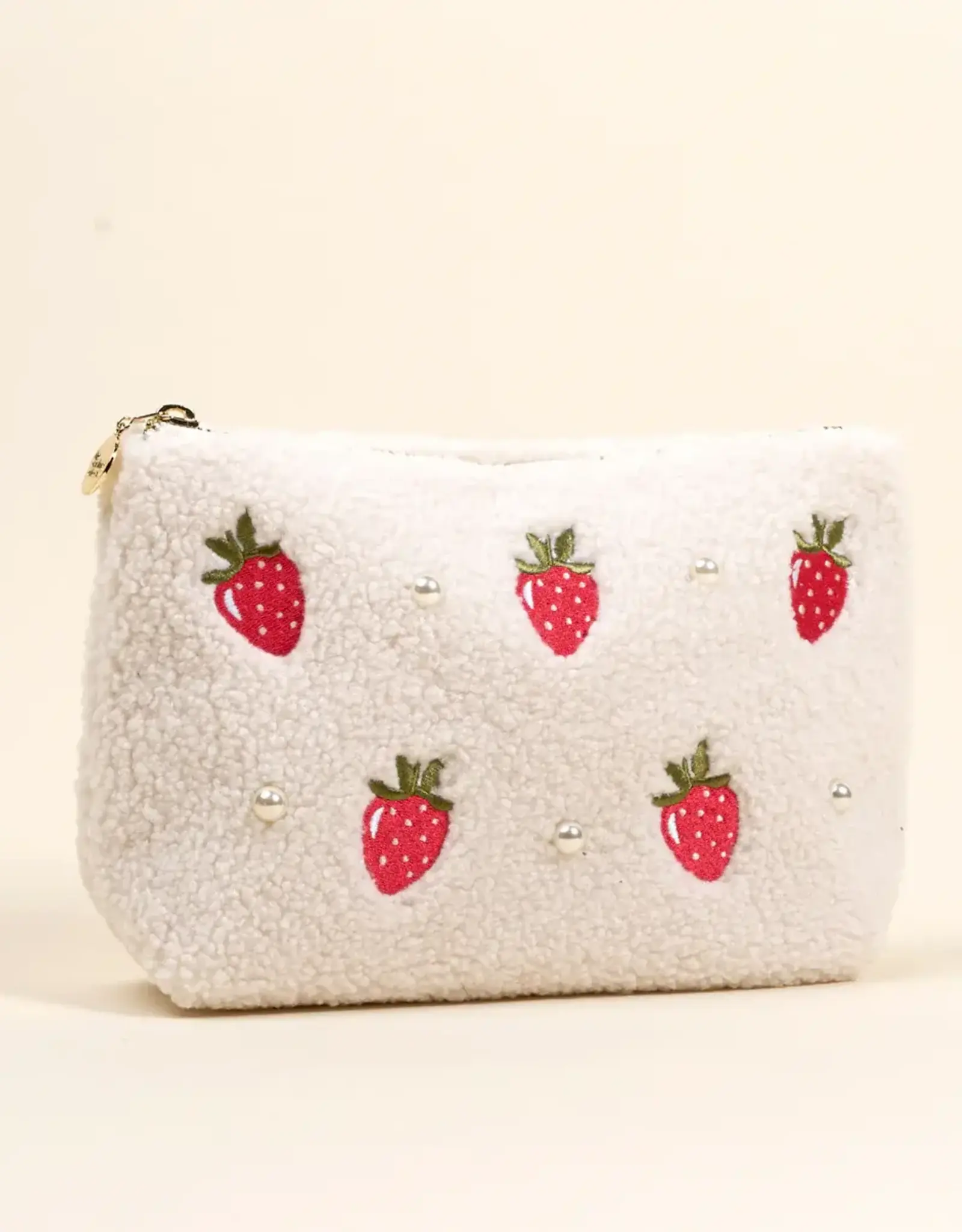 The Darling Effect Teddy Pouch-Strawberries & Pearls