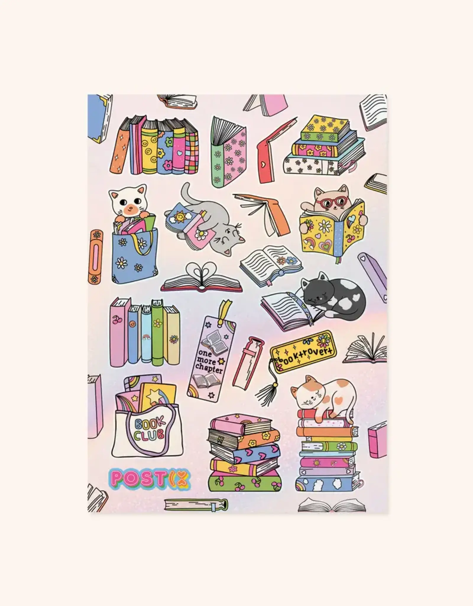 Moonbow Creative Glossy Sticker Sheet: Litter-ary Cats