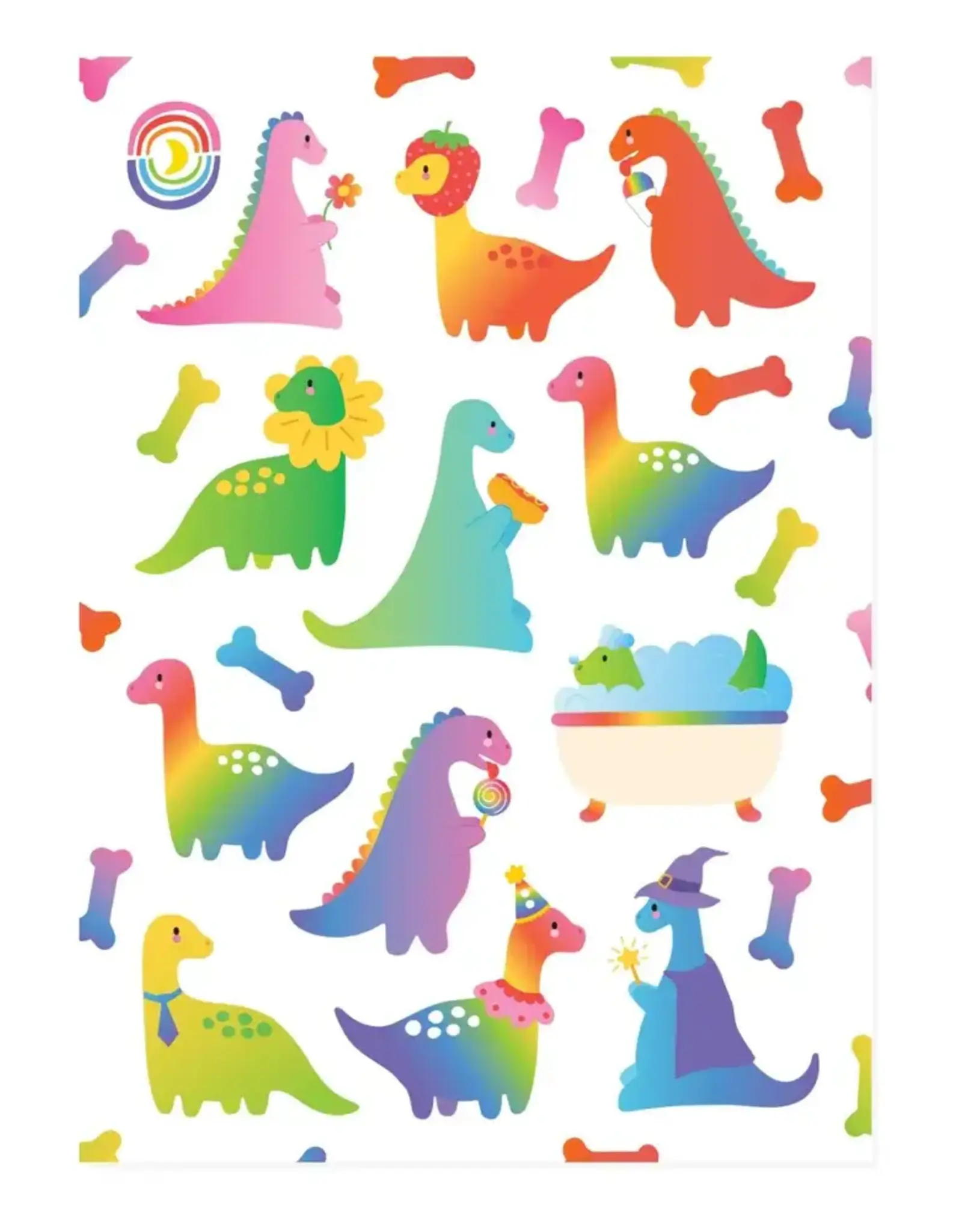 Moonbow Creative Glossy Sticker Sheet: Dinos Daily Life