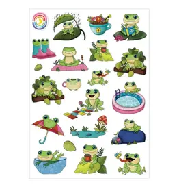 Moonbow Creative Glossy Sticker Sheet: Froggy Day Out
