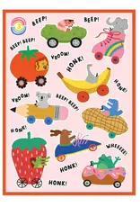 Moonbow Creative Glossy Sticker Sheet: Wheely Fun Cars