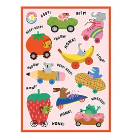 Moonbow Creative Glossy Sticker Sheet: Wheely Fun Cars