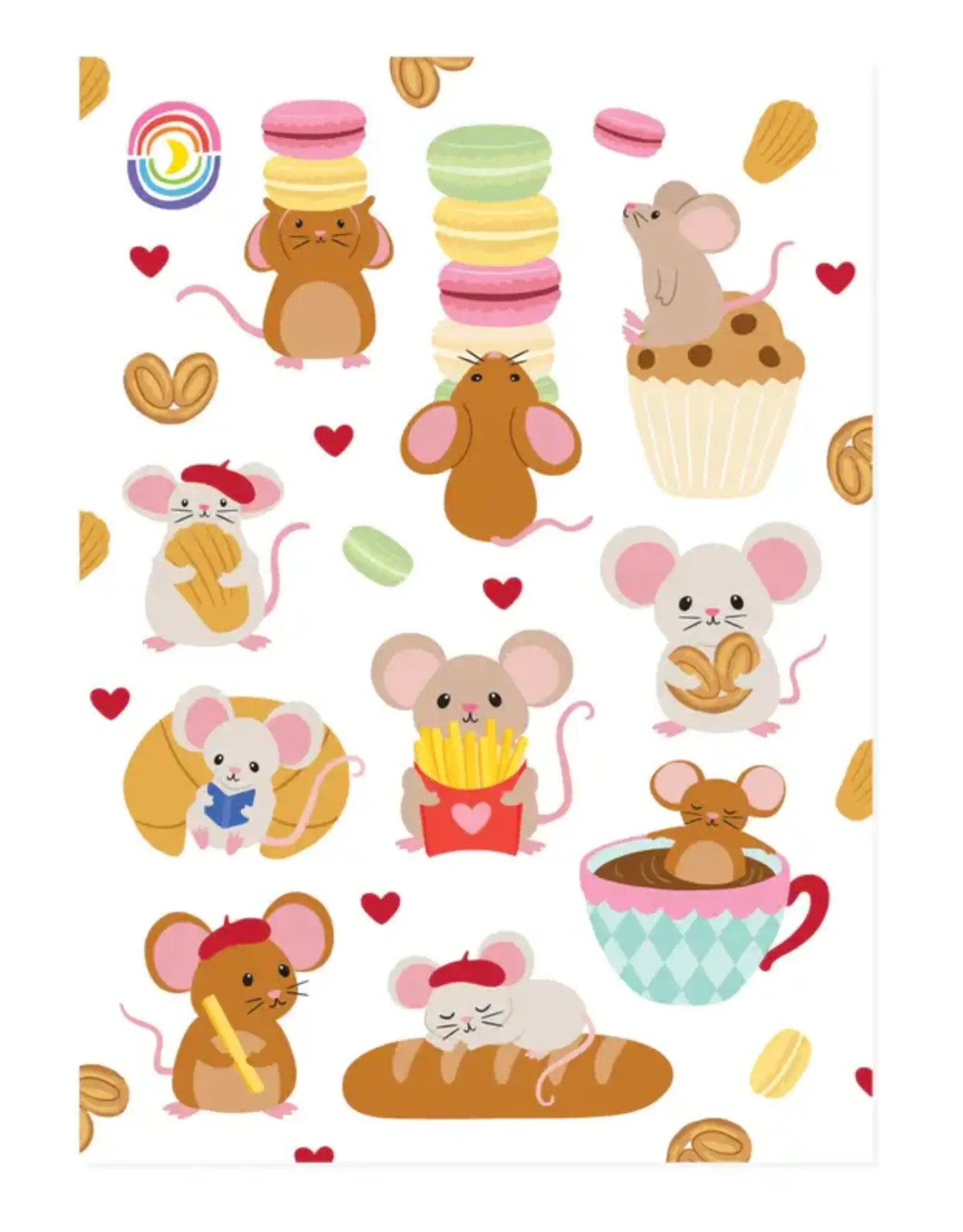 Moonbow Creative Glossy Sticker Sheet: Oui Whisk and Whiskers
