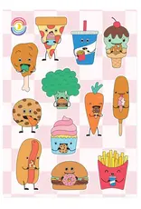 Moonbow Creative Glossy Sticker Sheet: Snack Attack