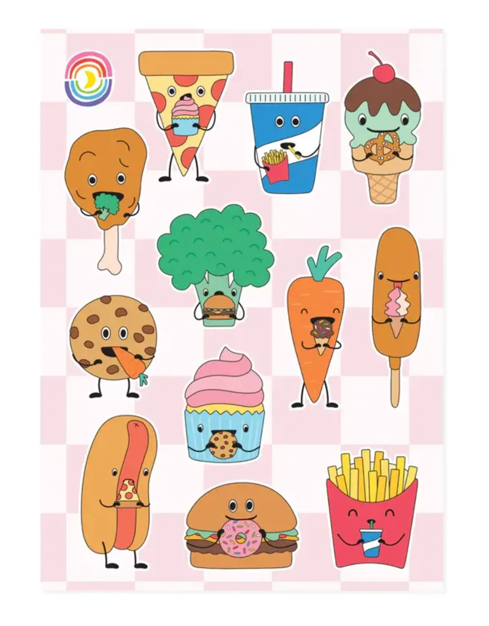 Moonbow Creative Glossy Sticker Sheet: Snack Attack