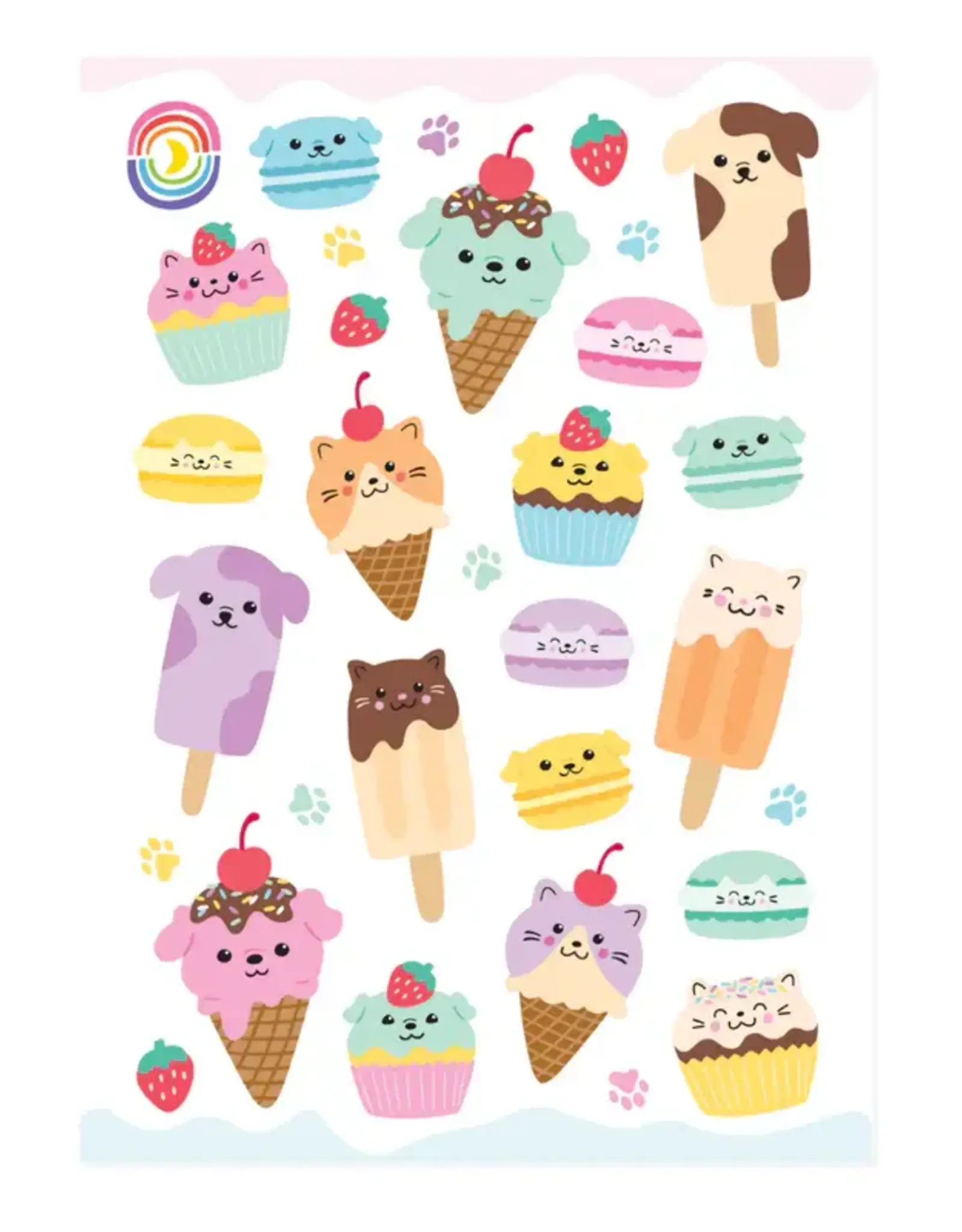Moonbow Creative Glossy Sticker Sheet: Sweet Cat 'n' Dog Bites