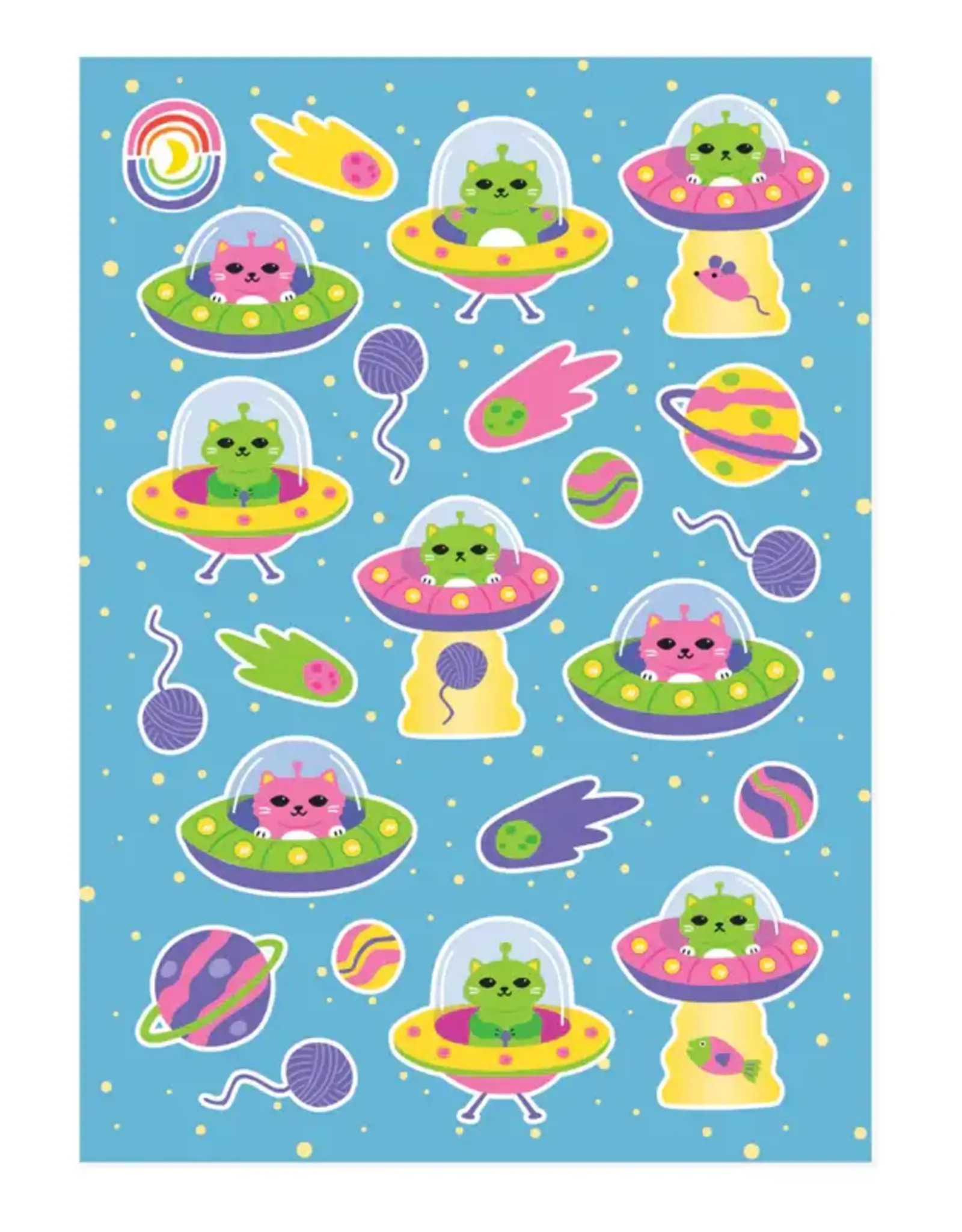 Moonbow Creative Hologram Sticker Sheet: Fe-line-ing Saucers
