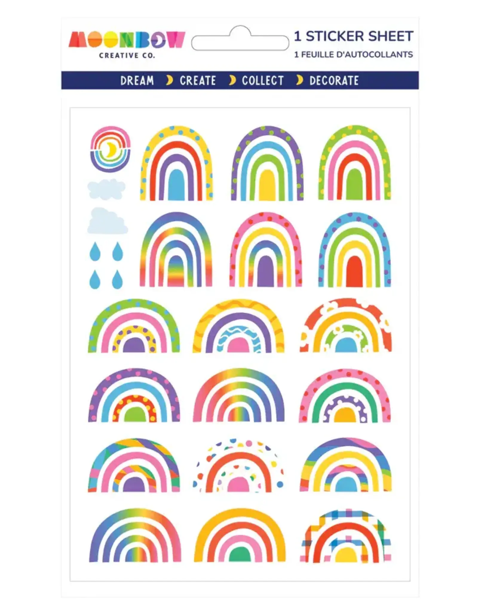 Moonbow Creative Glossy Sticker Sheet: Happy Rainbows