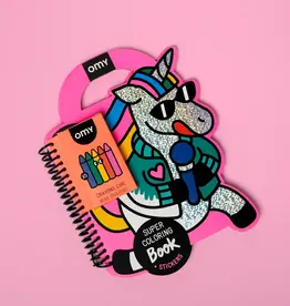 OMY UNICORN SUPER COLORING & STICKER  BOOK