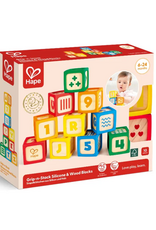 Hape Grip-n-Stack Silicone &  Wood Blocks