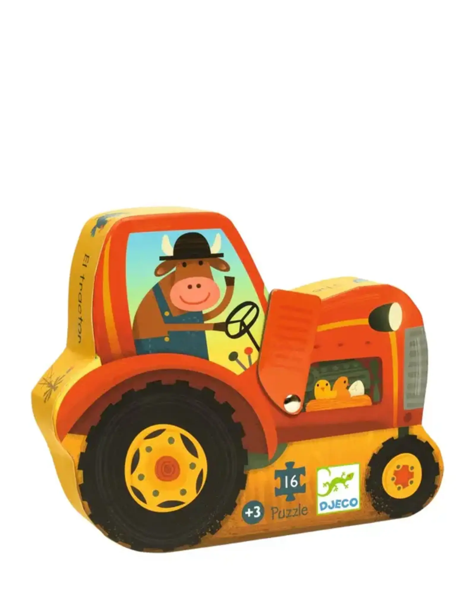Djeco 16pc: Puzzle Silhouette Mini Tractor
