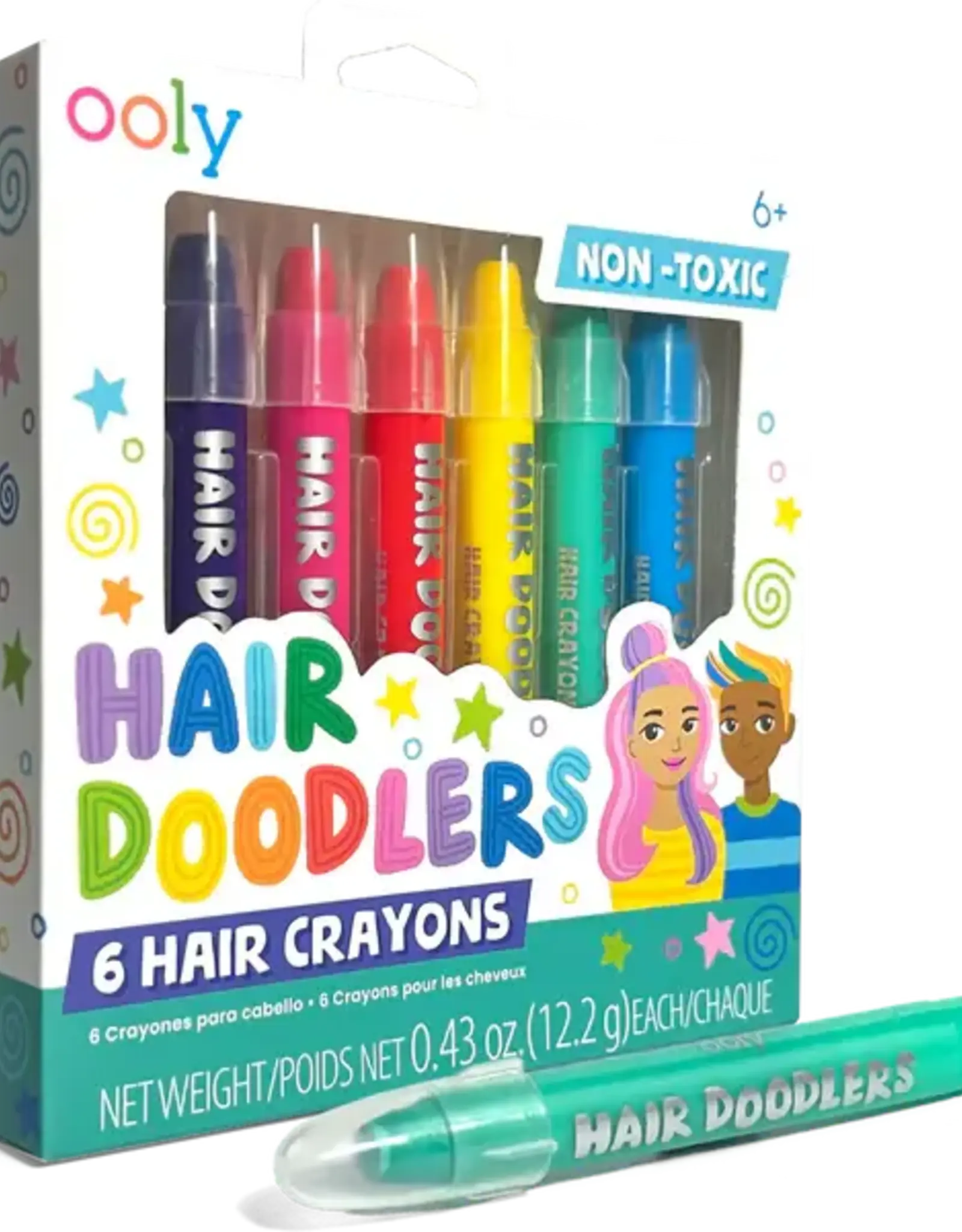 Ooly Hair Doodlers: Hair Crayons  (Set of 6)