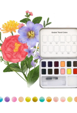 Grabie Watercolor Pocket Set of 12 with Brush: Floral Colors