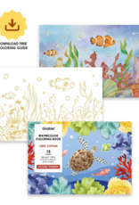 Grabie 15 Sheets 140LB Ocean-Themed  Watercolor Coloring