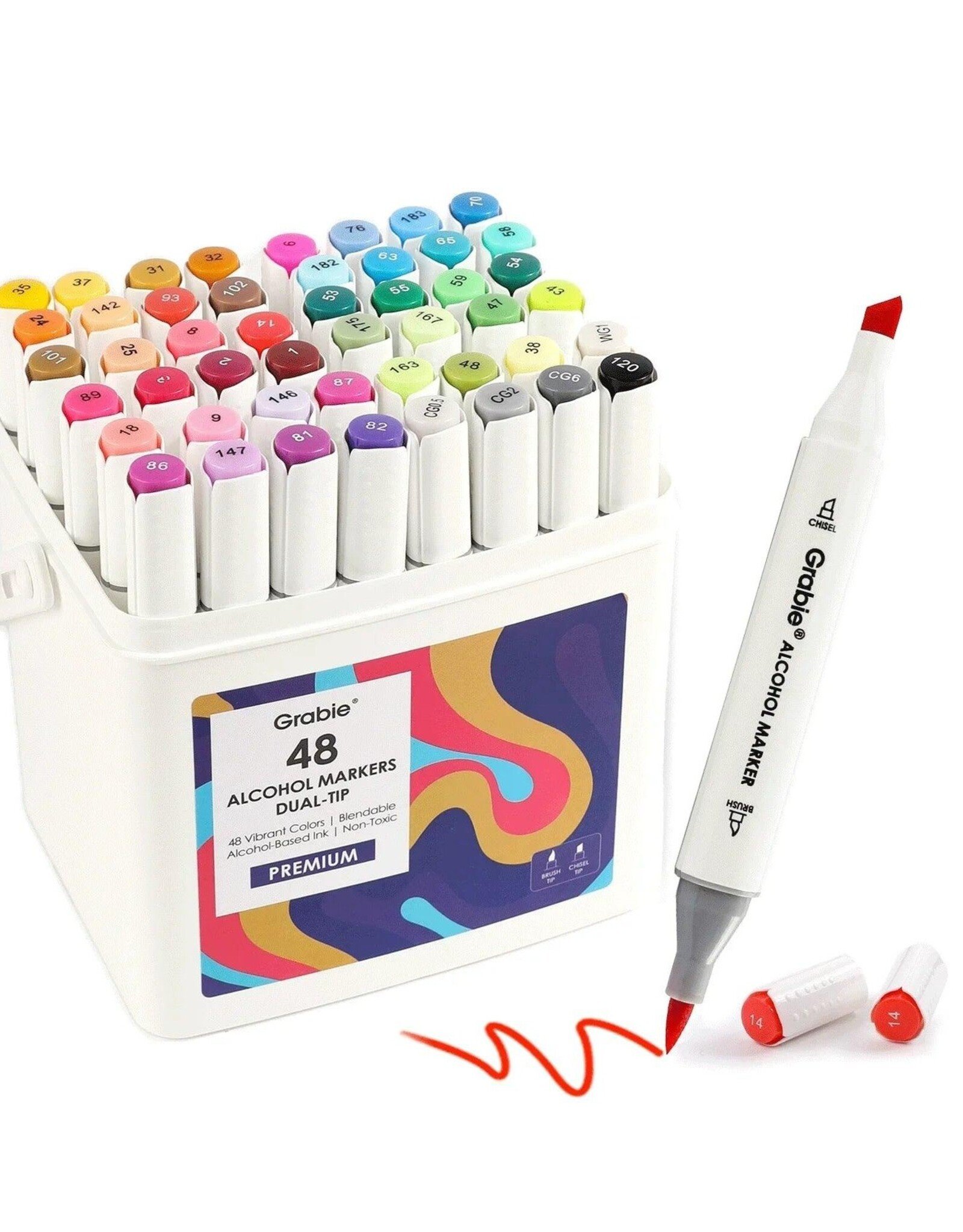 Grabie Dual-Tip Alcohol-Based Marker Set Of 48  With Color
