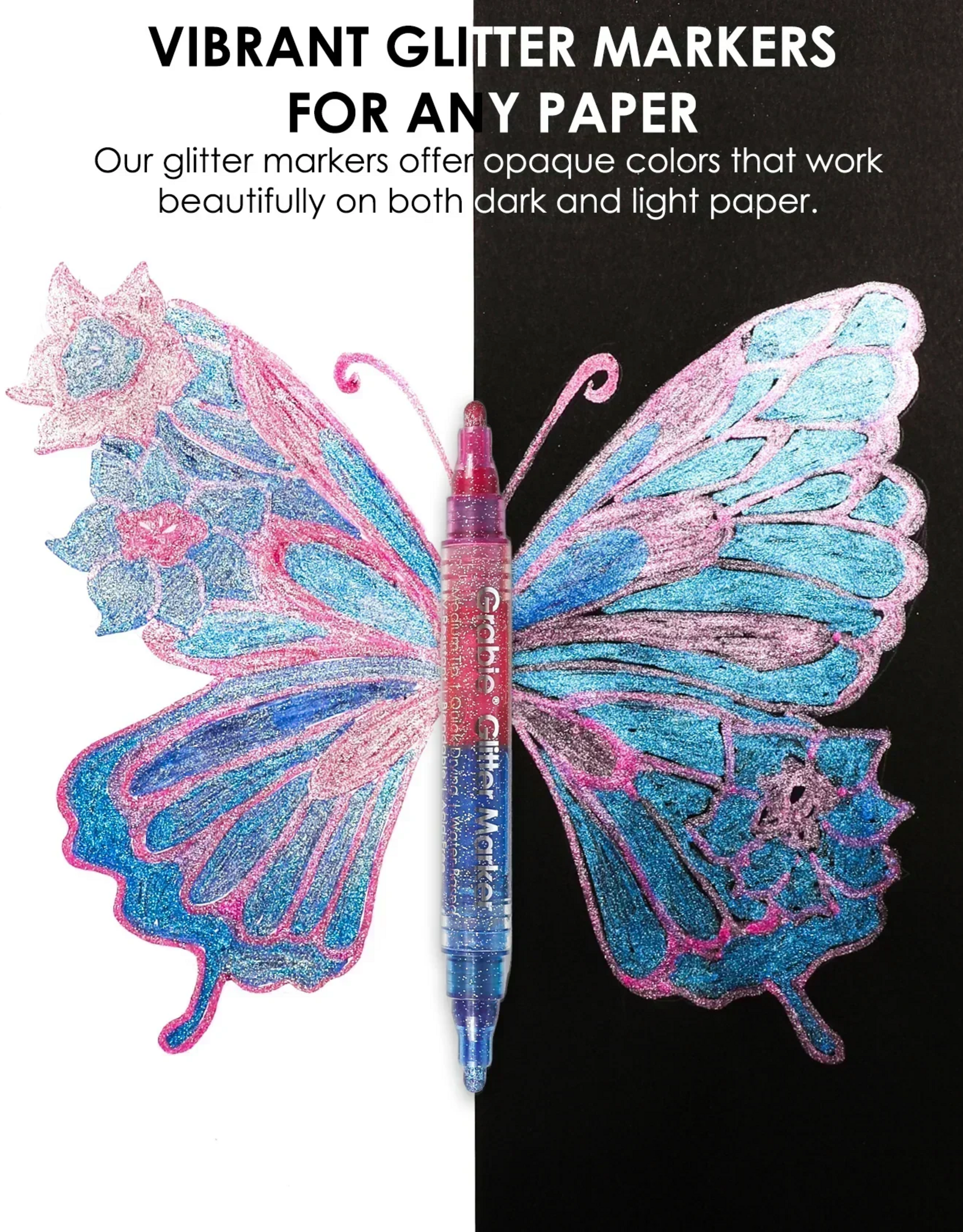 Grabie Dual Tone Iridescent Glitter Acrylic Paint  Marker