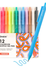 Grabie Retractable Colorflow Acrylic Gel  Pen Set Of 12