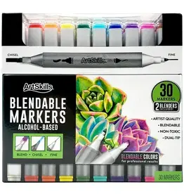 ArtSkills Dual-Tip Alcohol Markers, 30 Markers