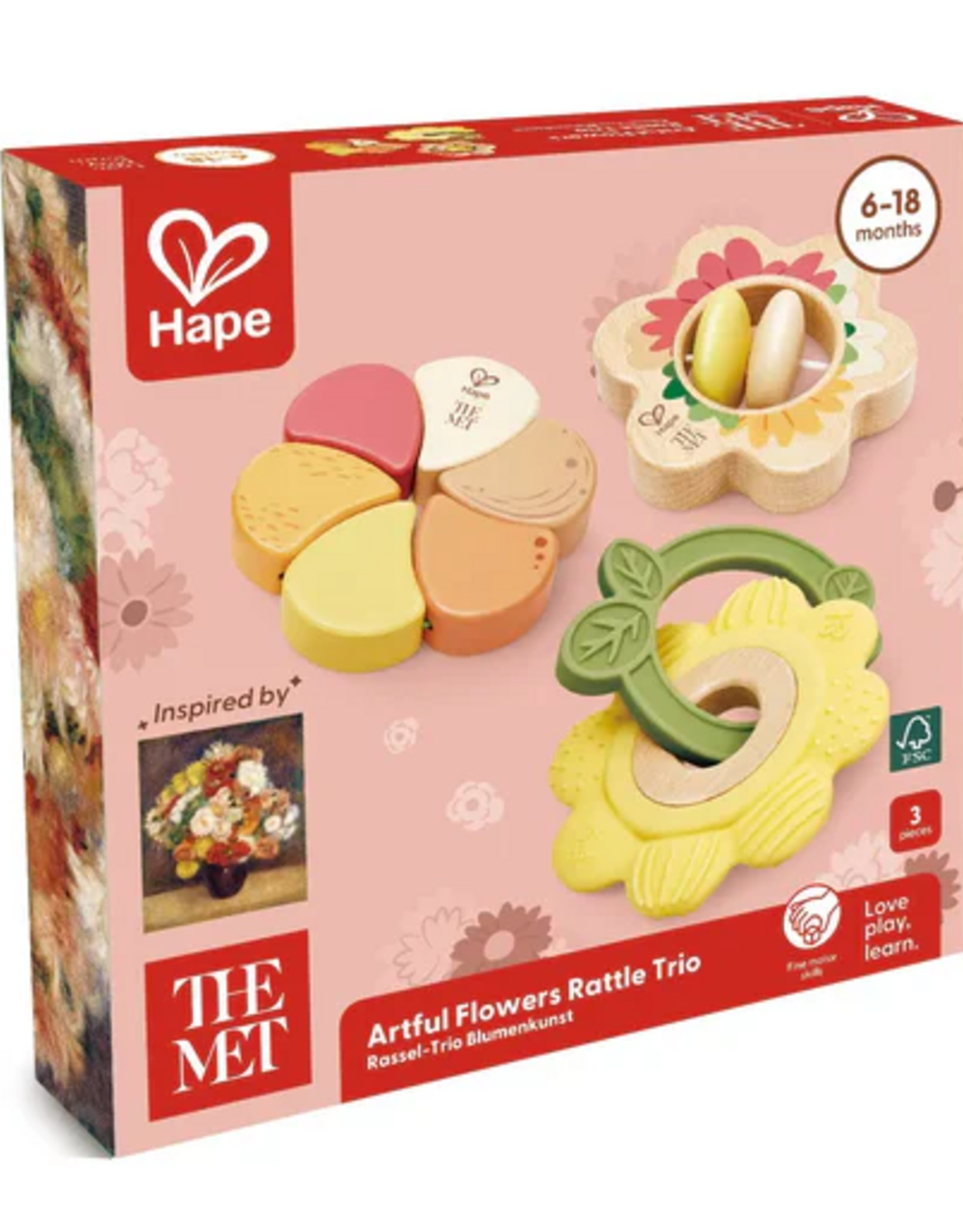 Hape Artful Flowers Rattle Trio