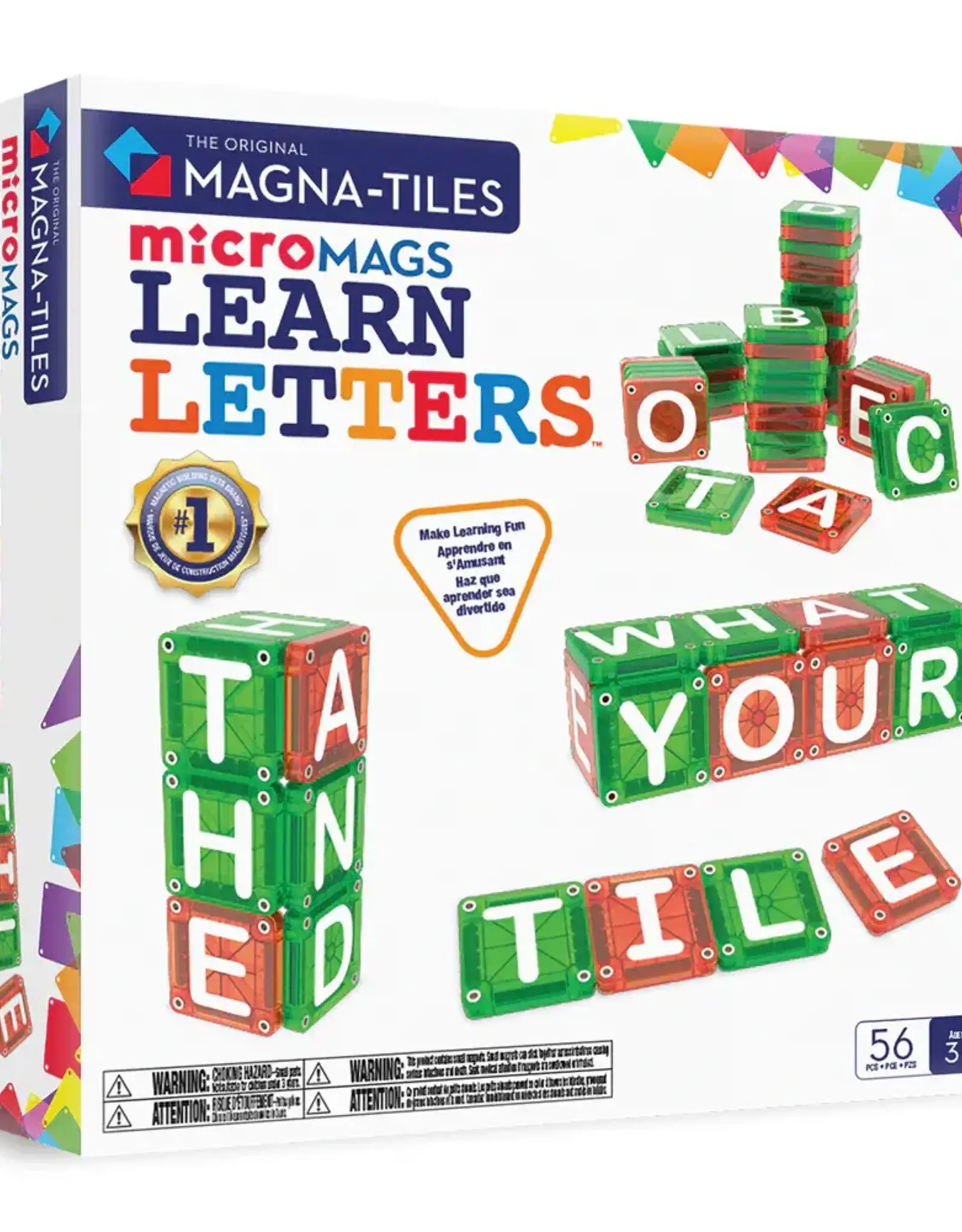 Magna-Tiles microMAGS Learn Letters