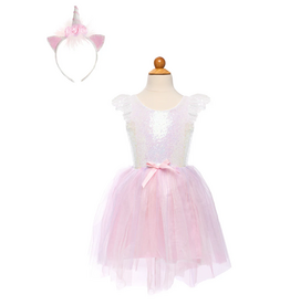 Creative Education Dreamy Unicorn Dress & Headband, Iridescent/Pink, Size 5-6