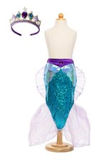 Creative Education Mermaid Glimmer Skirt w/Tiara, Lilac/Blue, Size 5-6