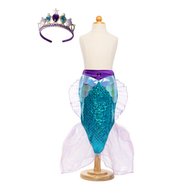 Creative Education Mermaid Glimmer Skirt w/Tiara, Lilac/Blue, Size 5-6