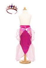 Creative Education Mermaid Glimmer Skirt w/Tiara, Pink, Size 5-6