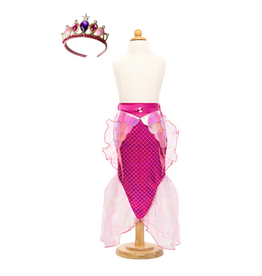 Creative Education Mermaid Glimmer Skirt w/Tiara, Pink, Size 5-6