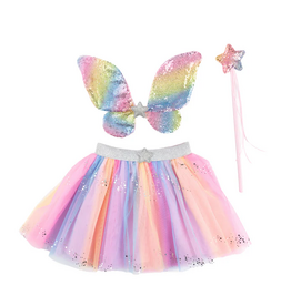 Creative Education Rainbow Sequins Skirt w/Wings & Wand,  Size 4-6