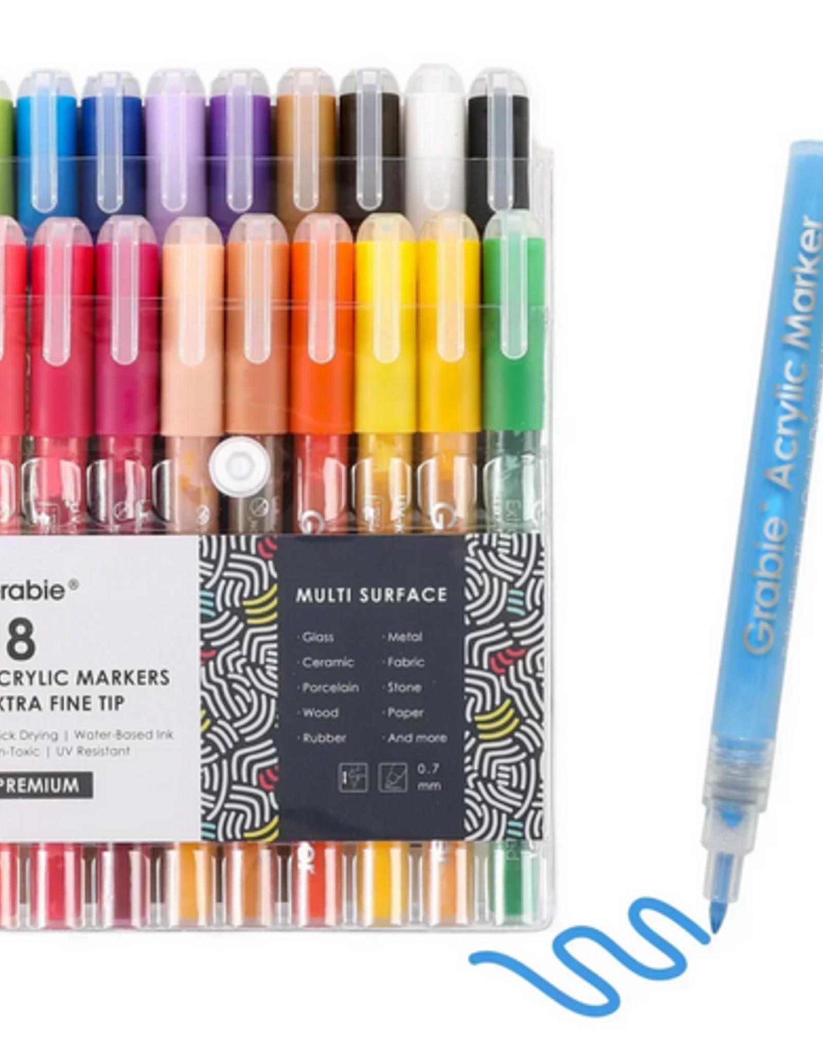 Grabie Extra Fine Tip Acrylic Paint Marker Set of  18