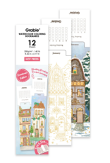 Grabie Watercolor Coloring Bookmarks: Townhouse Edition